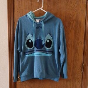 Disney Light Blue Stitch Face Hoodie for Kids